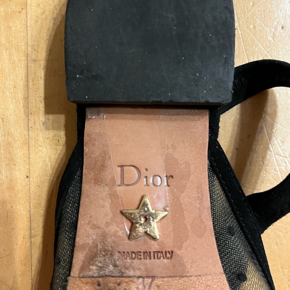 Christian Dior black slingback Flats plumeti on Tulle and Suede stunning! - Picture 2 of 8